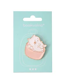 Купить Значок Котик на розовом (металл) (12-5769-A11) — Фото №1