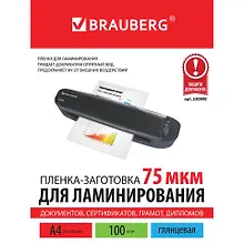 Купить Пленки-заготовки д/ламинирования А4, 100шт, 75мкм — Фото №1