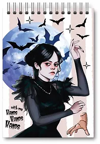 Купить Блокнот А6 60 листов, клетка, "Вэнсдэй Коллаж" гребень — Фото №1