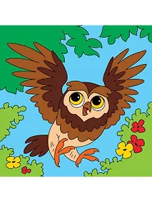 Купить Холст с красками по номерам. Полет совы, 15х15 см — Фото №1