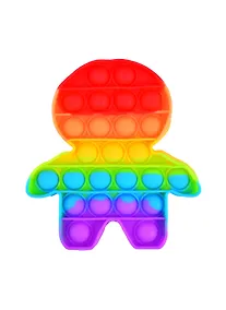 Купить Поп ит. Игрушка-антистресс с пузырьками Радужный человечек (Pop-It) (12х11,5см) (JSC8116) — Фото №1