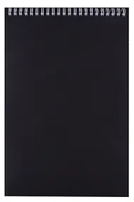 Купить Блокнот А4 80л кл. "VELVET" черный, пласт.обл, спираль — Фото №1