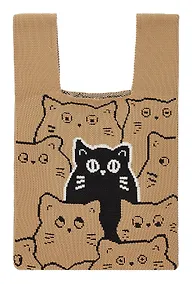 Купить Сумочка вязаная Котики паттерн (текстиль) (20х33) (12-15525-202405-SH2) — Фото №1