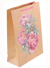 Купить Пакет А4 32*23*9 "Букет" крафт, женск — Фото №1