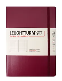 Купить Книга для записей A5, 125 листов в точку "Classic", твердая обложка, красный портвейн, Leuchtturm1917 — Фото №1