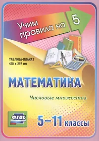 Купить Математика. Числовые множества. 5-11 классы. Таблица-плакат — Фото №1