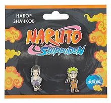 Купить Набор значков Naruto Чибики Шиппуден Саске (металл) (2 штуки) — Фото №1