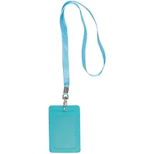 Купить Чехол для пропуска на ленте, бирюзовый, 10.5 х 7 см — Фото №1