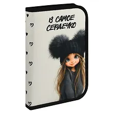 Купить Пенал корпусный с 1 отделением "Девчонка в шапке", 21*13,5*2,7см, Феникс+ — Фото №1