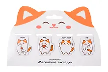 Купить Магнитные закладки «Котовые иллюстрации» (белый кот) (4 шт.) — Фото №1
