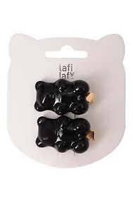 Купить Набор заколок Мишки черные (2шт) (пластик) (3,5см) (12-Ava-4) (Lafilaf) — Фото №1