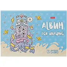 Купить Альбом для рисования Hatber, Freaky friends, А4, 12 листов, в ассортименте — Фото №1