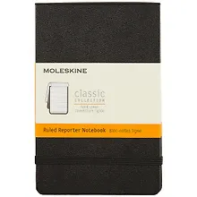 Купить Записная книжка Moleskin Reporter, линейка, чёрная, 96 листов, А6 — Фото №1