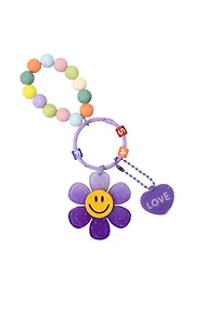 Купить Брелок-обвес на сумку Цветочек с бусинами Фиолетовый (пластик) (12-3307032615-6136) — Фото №1