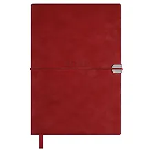 Купить Ежедневник дат. 2026г. А5 176л "Тиволи глосс" красный, кожзам, мягк. переплет, застёжка-резинка, блинт.тиснение, офсет, справ.мат-лы, ляссе, инд.уп — Фото №1