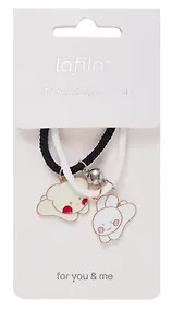 Купить Набор парных браслетов с подвеской Kawaii Мишка и Кролик (текстиль, металл) (12-04407-B61) (Lafilaf) — Фото №1