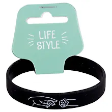 Купить Браслет Рука и лапка (черный) (силикон) (20,2 см) — Фото №1