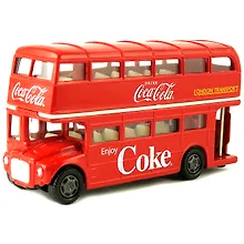 Купить 464001 Машинка литая коллекционная Motor City Classics - Die-сast модель по лицензии Coca-Cola London Double Decker Bus, масштаб 1:64 — Фото №1