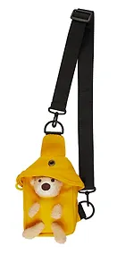 Купить Сумочка на молнии с ремнем Мишка (желтая) (19х12х6) (текстиль) (12-23827-SH21) — Фото №1