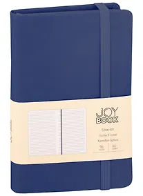 Купить Записная книжка А6 96л лин. "Joy Book. Синий деним" иск.кожа, тонир.блок, скруг.углы, ляссе, резинка, карман на задн.форзаце — Фото №1