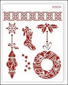 Купить Трафарет пластиковый многоразовый Венок Ажур (20х25) (НГ015) — Фото №1