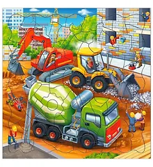 Купить Пазл фигурный на подложке "Стройка", 80 деталей — Фото №1