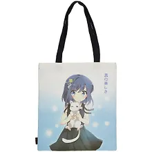 Купить Сумка-шоппер Аниме Девушка с белым котиком ,Сёдзё, цветная 40см.*32см. — Фото №1