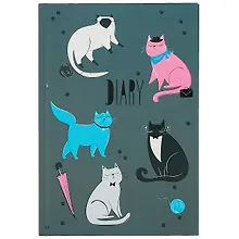 Купить Ежедневник недат. А5 80л "Коты" 7БЦ, лам.софт-тач, выб.УФ-лак, офсет — Фото №1