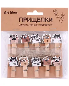 Купить Прищепки декоративные с веревкой "Animal" — Фото №1