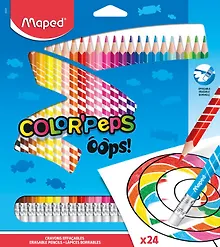 Купить Карандаши цветные Maped, Color'Peps Oops, 24 цвета с ластиком — Фото №1