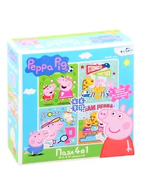 Купить Пазл 9, 16, 25, 12 эл. Набор 4 в 1. Свинка Пеппа. Пеппа и спорт — Фото №1