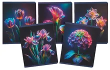 Купить Тетрадь 48л кл. "В волшебном саду" мел.картон, ламинация soft-touch, выб.выс.лак, ассорти — Фото №1