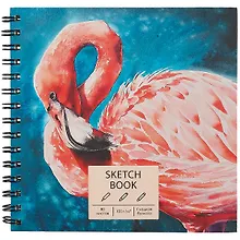 Купить Скетчбук 195*195 80л "Фламинго" белый офсет, 100г/м2, тв.обложка, евроспираль — Фото №1