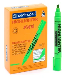 Купить Текстовыделитель Centropen, Fax, зеленый 5 мм — Фото №1
