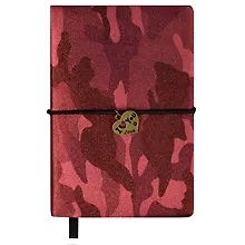 Купить Записная книжка А6 120л "КАМУФЛЯЖ КРАСНЫЙ МЕТАЛЛИК" интегр.переплет, скругл.корешок — Фото №1