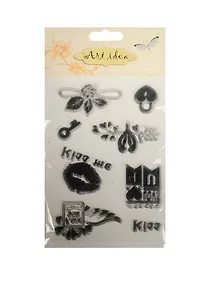 Купить Силиконовые штампы для скрапбукинга на подложке в пакете, поцелуй — Фото №1