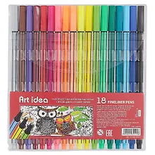 Купить Ручки капиллярные Art idea, 18 цветов 0,5 мм — Фото №1