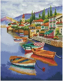 Купить Алмазная мозаика Три Совы "Пристань", 30 х 40 см, холст на деревянном подрамнике — Фото №1