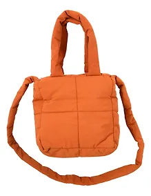 Купить Сумочка дутая коричневая (текстиль) (20х20) (12-Jigi-2) — Фото №1