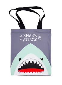 Купить Сумка-шоппер Shark attack серая текстиль 40см.*32см. — Фото №1