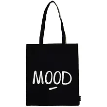 Купить Сумка-шоппер Mood (черная,-бежевая) текстиль 40см.*32см. — Фото №1