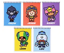 Купить Блокнот А6 40 листов, нелинованный, "Lou, Crow, Sandy, Jessie, Leon" спираль, в ассортименте — Фото №1