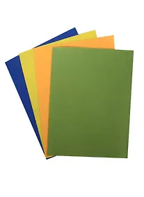 Купить Набор листов фетр (А4) (4 шт) (синий, желтый, зеленый, персиковый) (упаковка) — Фото №1