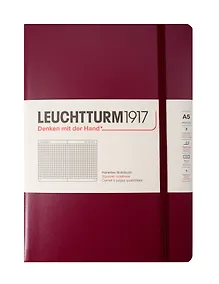 Купить Книга для записей A5, 125 листов в клетку "Classic", твердая обложка, красный портвейн, Leuchtturm1917 — Фото №1