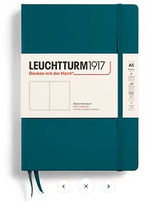 Купить Книга для записей A5, 125 листов, нелинованная "Classic", твердая обложка, цвет тихоокеанский зеленый, Leuchtturm1917 — Фото №1