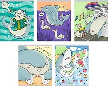 Купить Тетрадь в клетку "Акула и гуси", 48 листов, в ассортименте — Фото №1