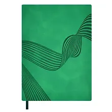 Купить Ежедневник недат. А6+ 160л 126х174 "Софт-тач" зелёный, иск.кожа, мягкий переплет, блинт.тиснение, офсет, ляссе — Фото №1