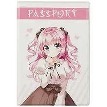 Купить Обложка для паспорта Аниме Девушка с бантиком (Сёдзё) (цветная) (ПВХ бокс) — Фото №1