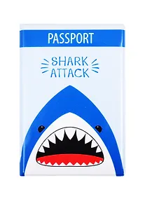 Купить Обложка для паспорта Shark attack (акула) (ПВХ бокс) (ОП2020-241) — Фото №1