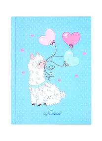 Купить Записная книжка А6 64л кл. "Праздник ламы" 7БЦ, мат.ламинация, выб.лак., блестки «Золото» — Фото №1